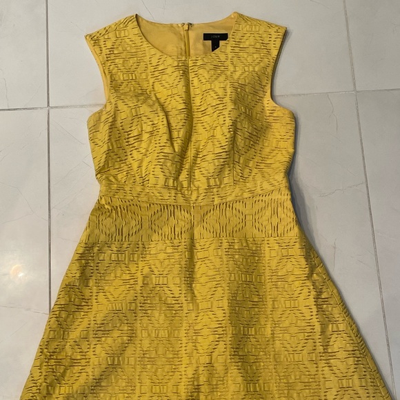 Yellow Jcrew Textured Eyelet Dress - Picture 1 of 3